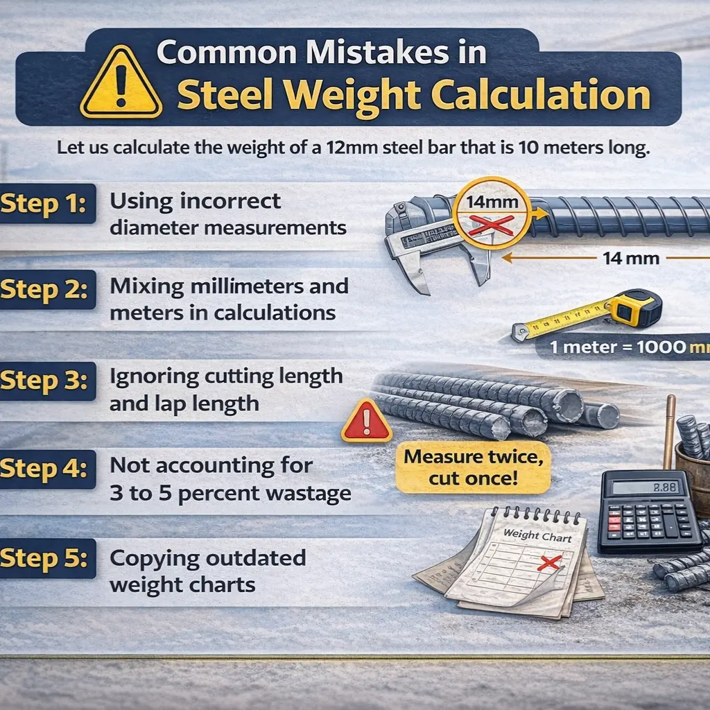 Common mistakes in steel weight calculation - GharHub