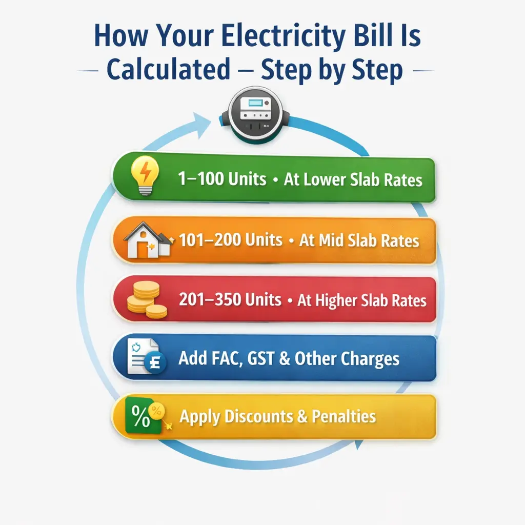 Step by step calculation of electricity bills - GharHub