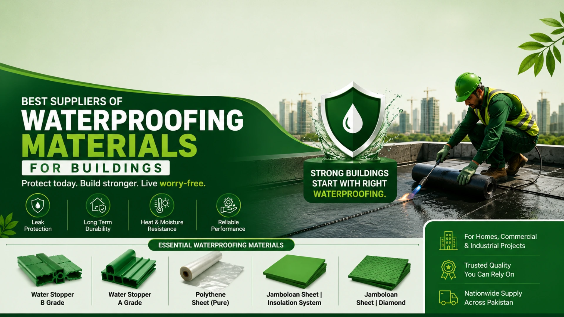 Best Suppliers of Waterproofing Materials for Buildings