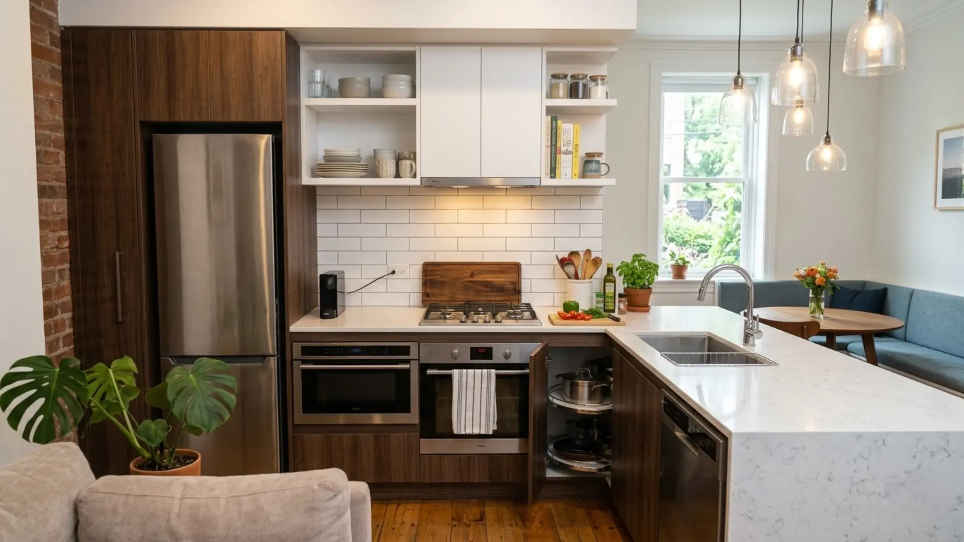 L shapped Kitchen Design