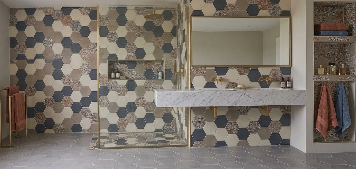 Hexagon Bathroom Tiles