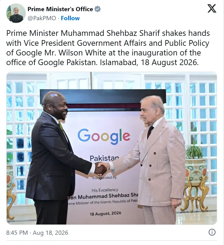 PM Pakistan Meet Google