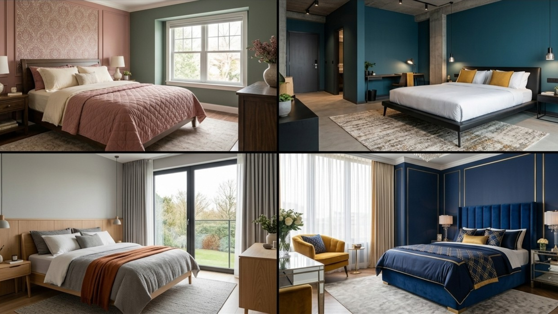 Modern bedroom wall color options and interior decor styles with GharHub