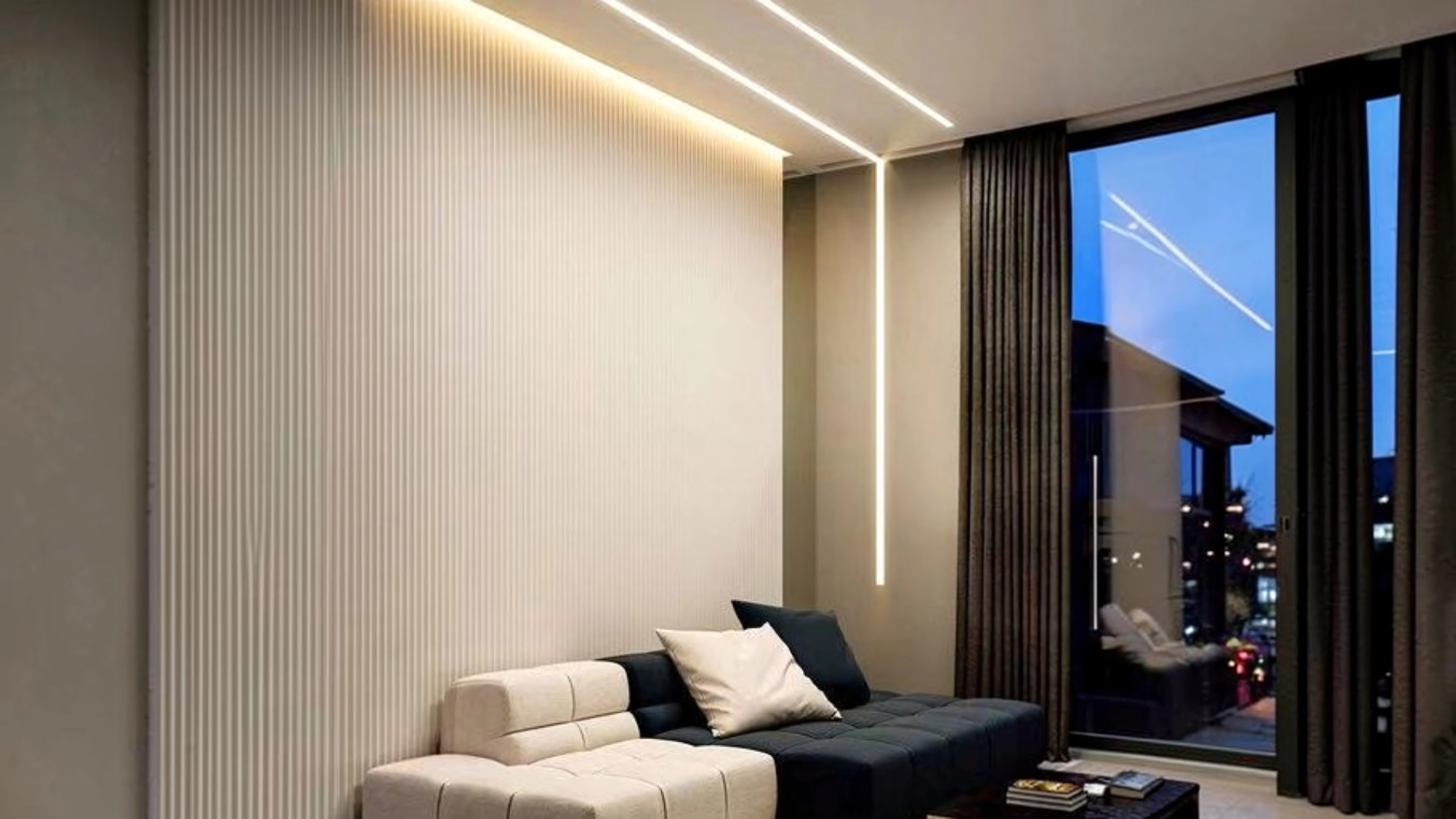 LED Ceiling with Linear Groove Design - Gharhub