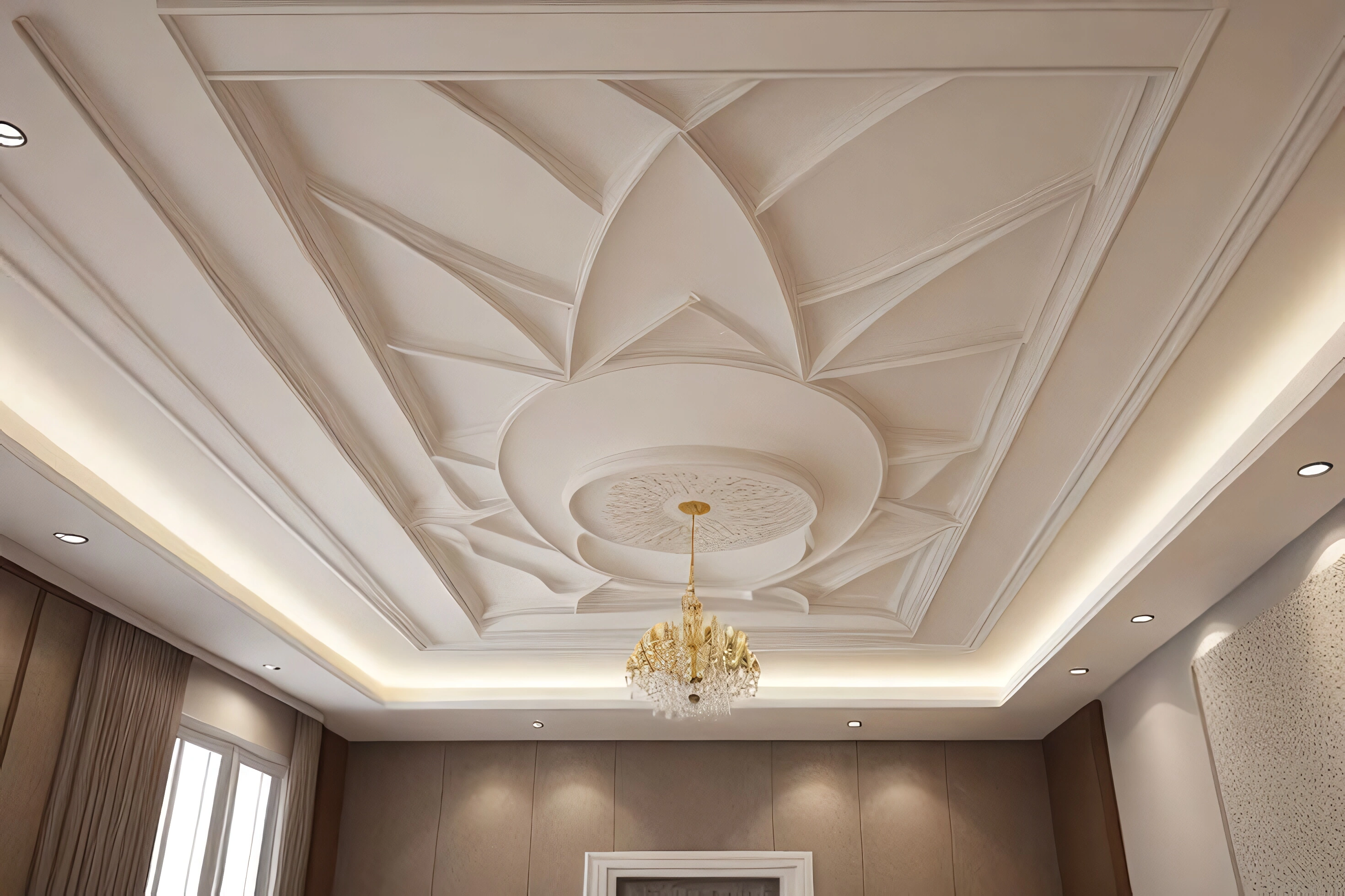 Geometric False Ceiling Design - Gharhub