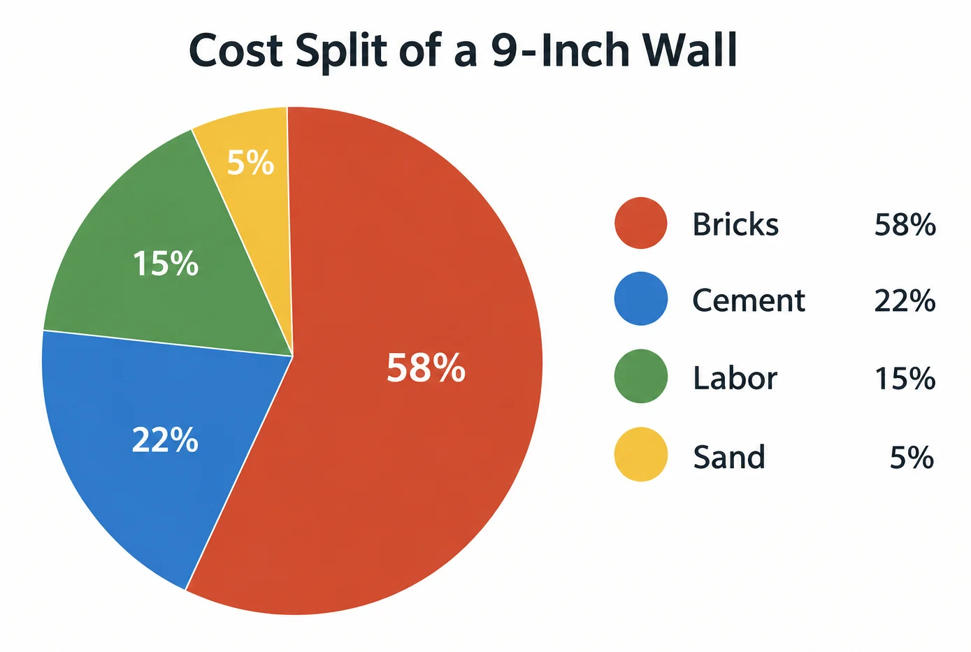 Counting Material Cost Percentage of 9-inch Wall - Gharhub