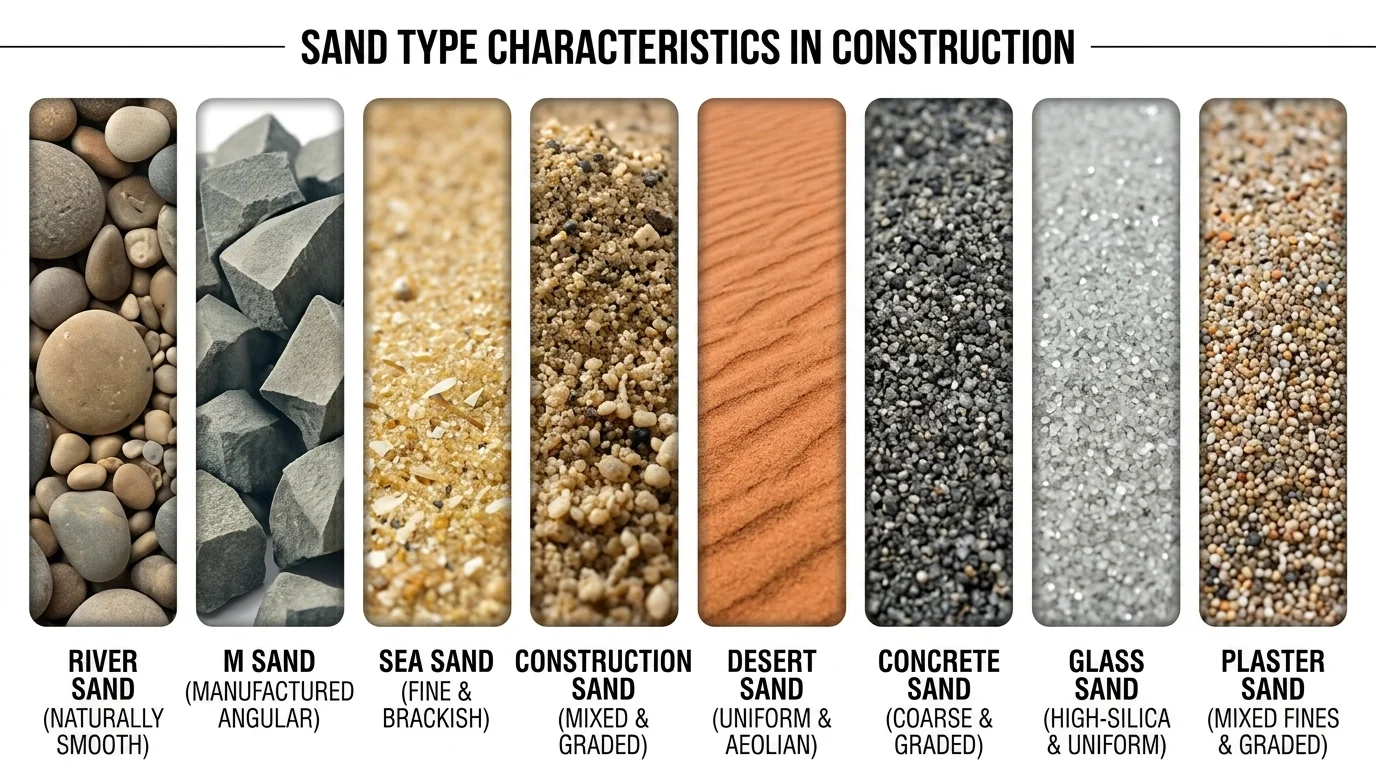 Tyes of sand In construction - Gharhub