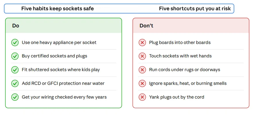 Socket Safety Do's and Don'ts - Gharhub