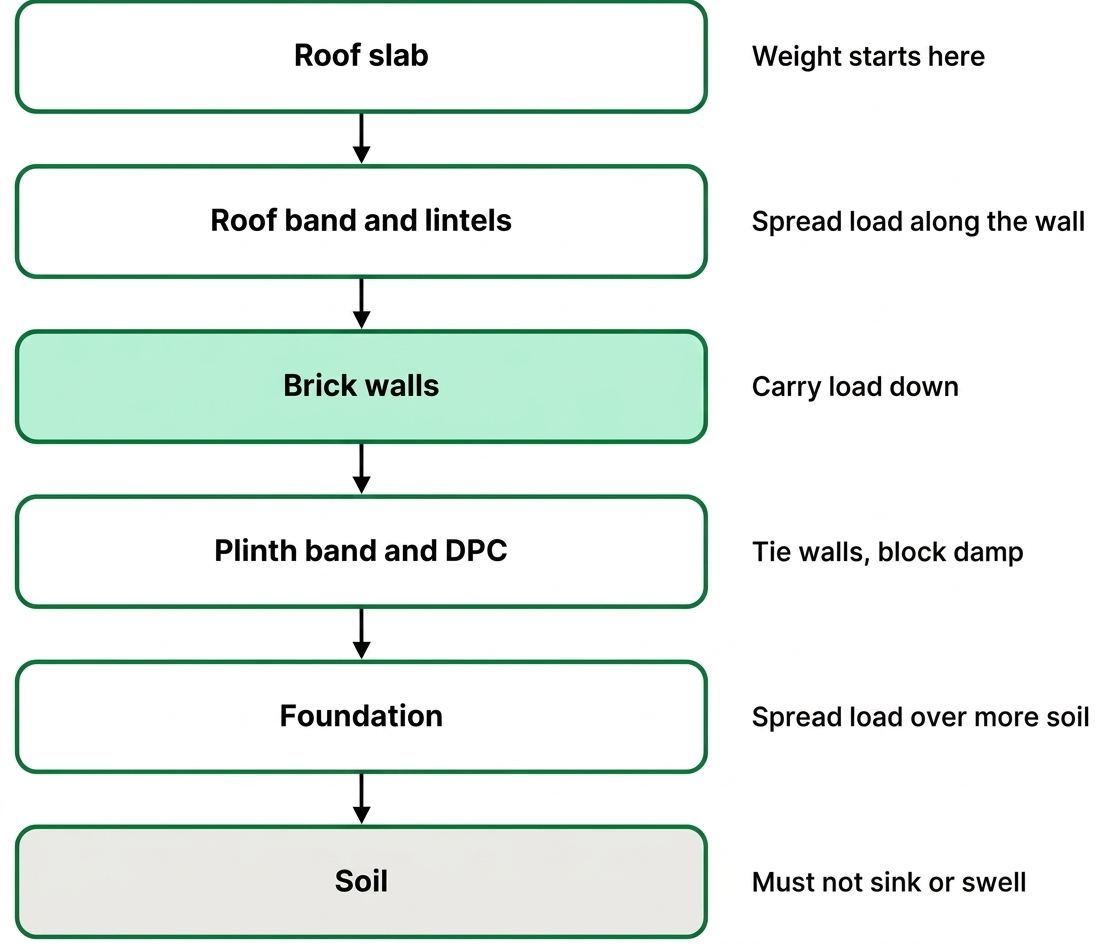 How a Brick Wall Carries and Transfers Load - Gharhub