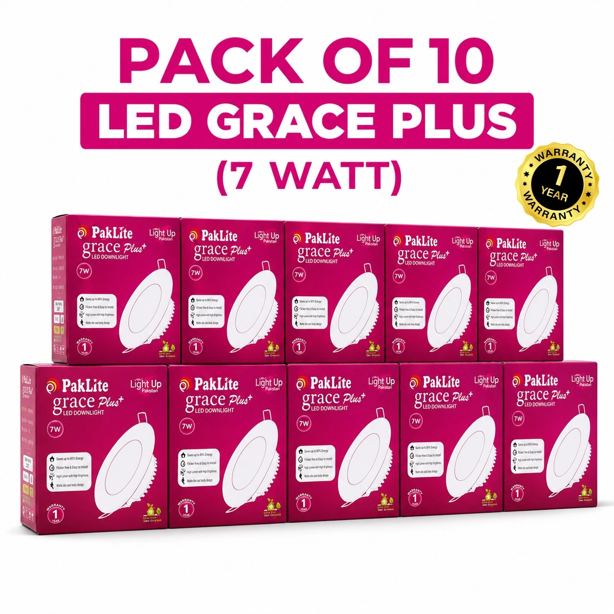 Pack of 10 LED Grace Plus Downlight