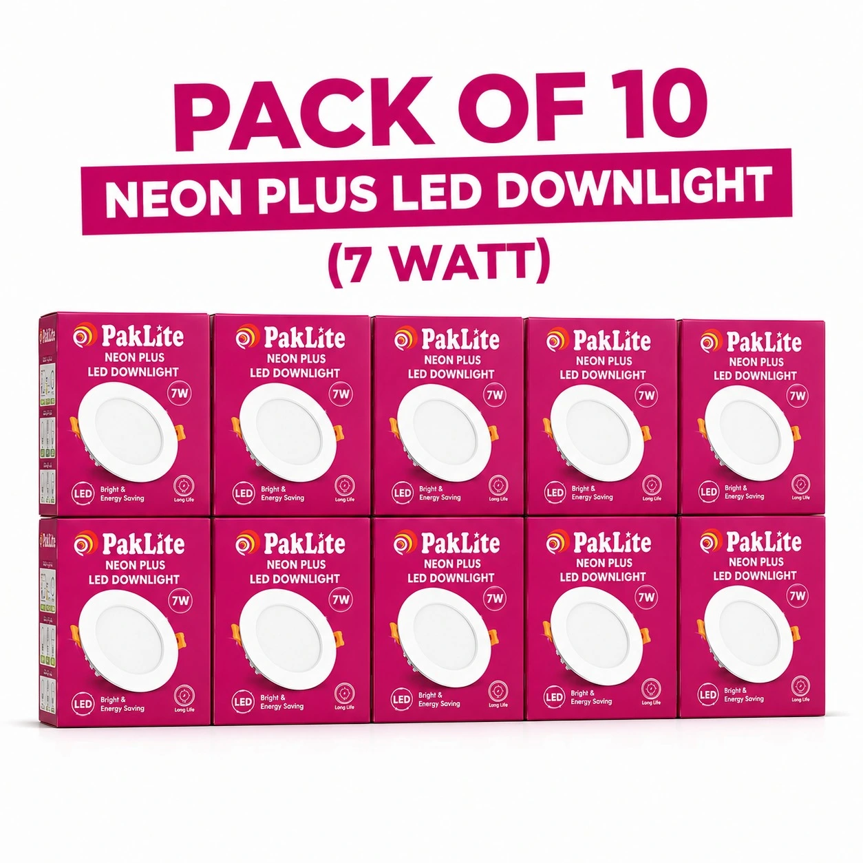Paklite Pack of 10 Neon Plus LED Downlight